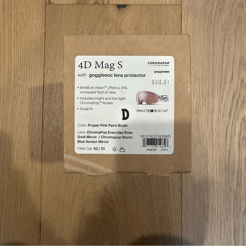 Brand new SMITH 4D Mag S Goggles with Pink and Gold Chromapop Lens